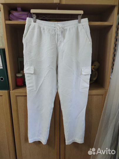 Брюки женские лен белые р.50-52