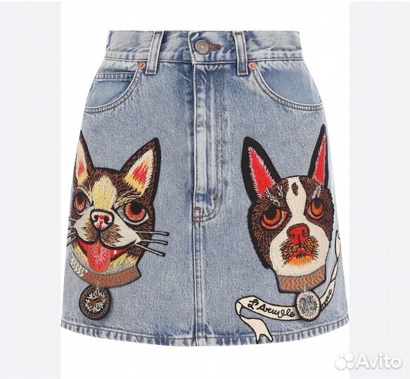 Юбка джинсовая коты/кошки