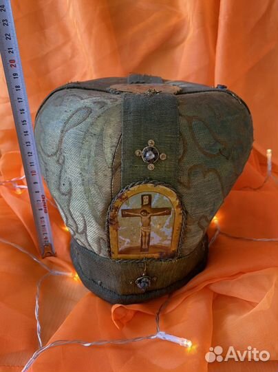 Старинная церковная митра шитьё середина 19 века