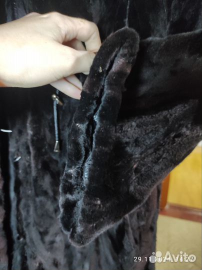 Шуба норковая с капюшоном