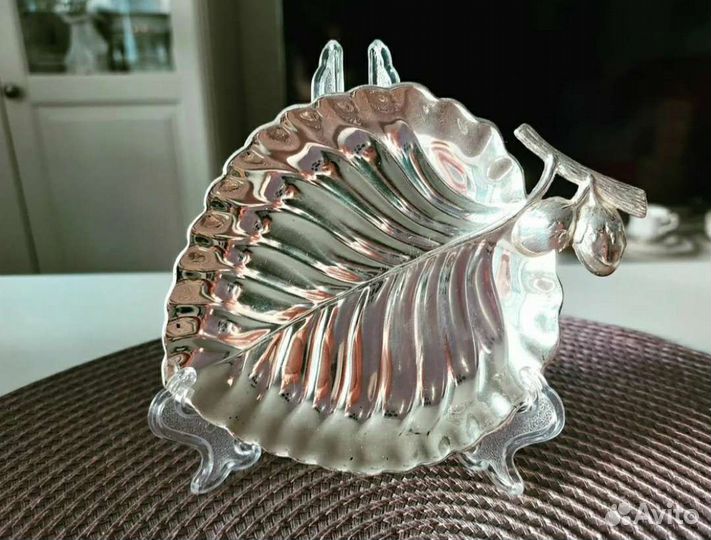 Листик винтаж серебрение Италия