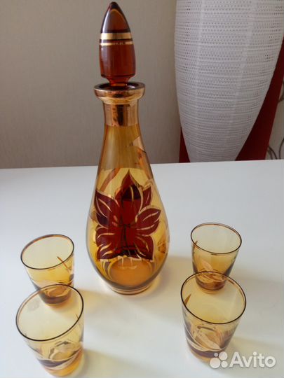 Набор для ликёра (чешское стекло)