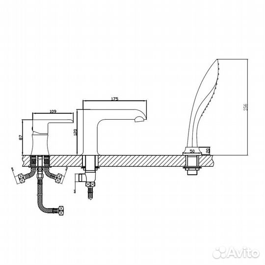 Смеситель для ванны Haiba hb80805-7 Черный