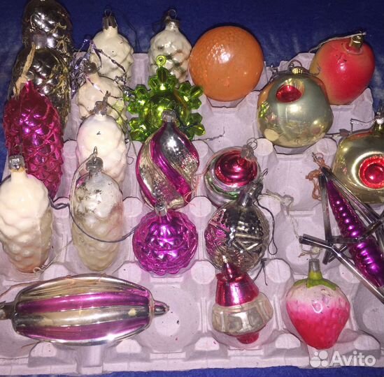 Ёлочные игрушки СССР и Дед Мороз и Снегурка
