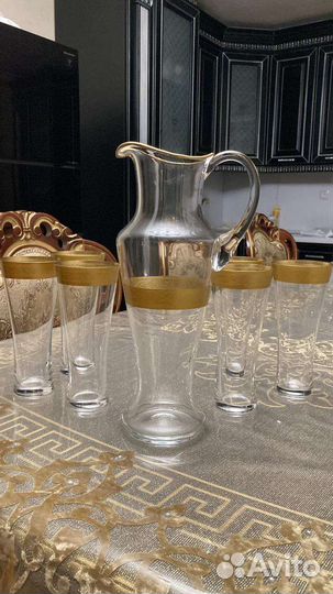 Хрустальный графин кувшин со стаканами