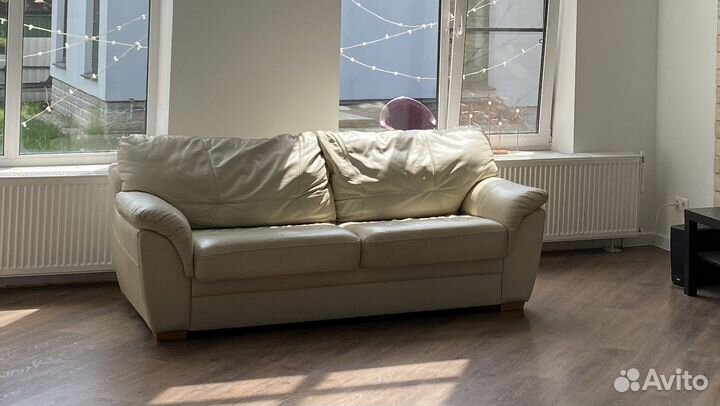IKEA бьёрбу диван из нат.кожи + раскладушка