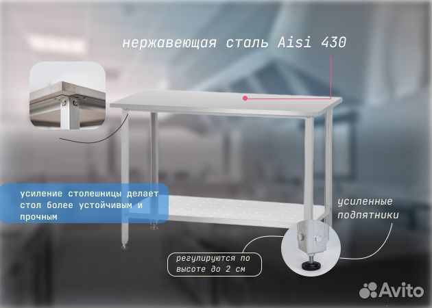 Стол новый производственный из нержавейки