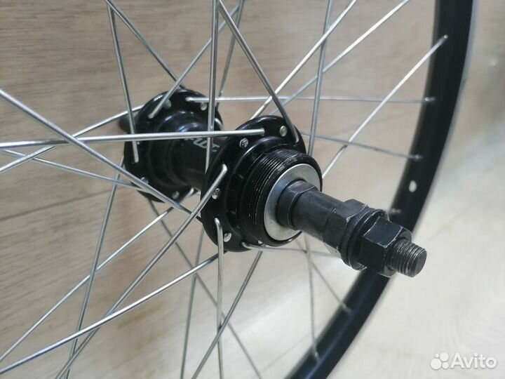 Колесо для велосипеда 20 Зад, Дв обод 28h FWD, Втулка WZ, Под трещ, V-br, Под гайки