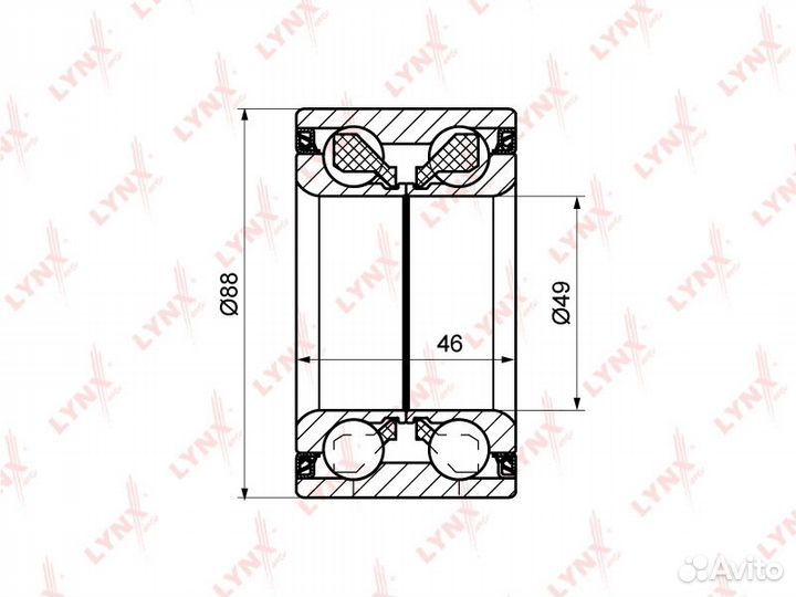 Подшипник ступичный зад правлев