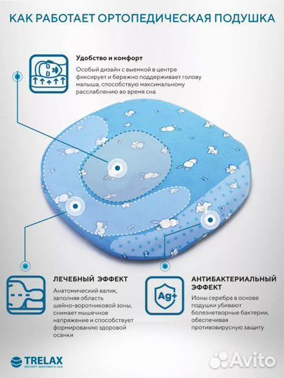 Подушка анатомическая для малыша