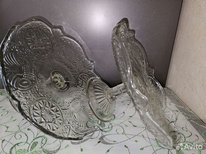 Ваза на ножке стекло СССР