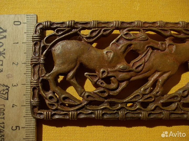 Пластина сцена кони скифы бронза копия