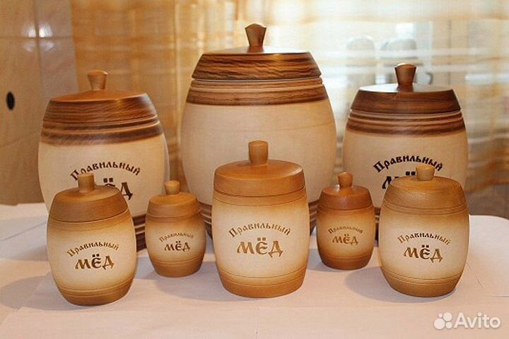 Тара для меда, бочонки, туеса от 30 мл до 7 л
