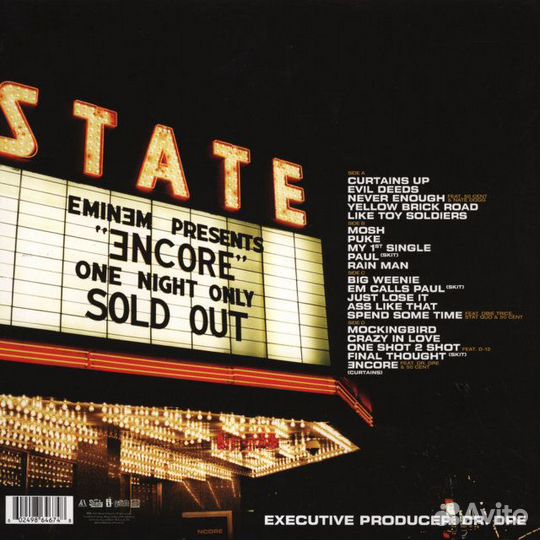 Виниловая пластинка Eminem / Encore (2LP)