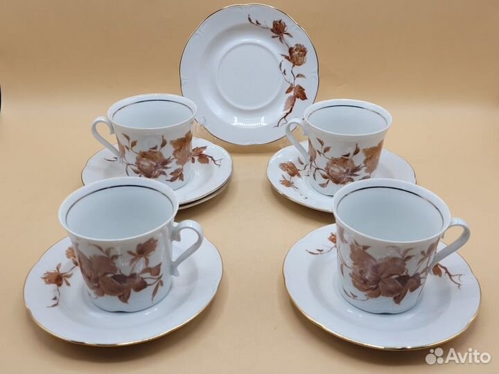 Сервиз чайный 24 пр фарфор Цветы Jlmenau гдр