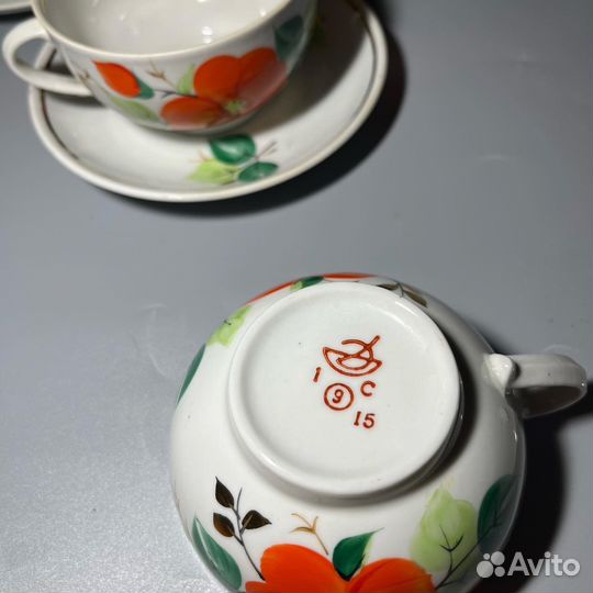 Фарфоровый сервиз СССР «Настурция»