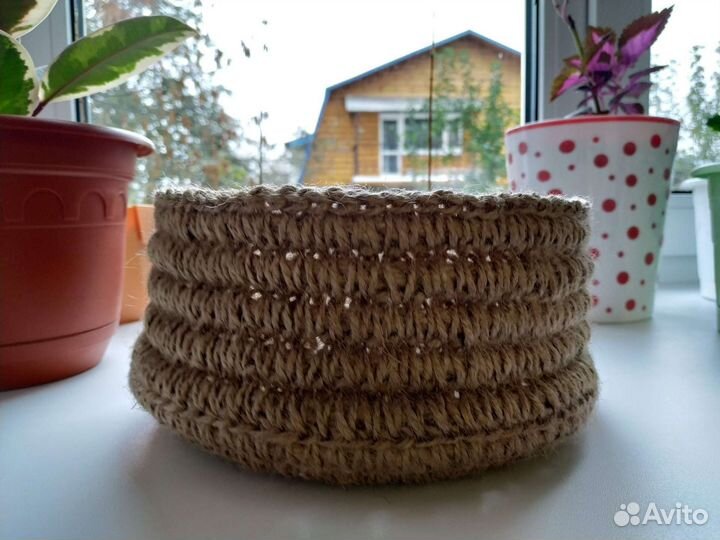 Вязаные корзины из джута (на заказ) любой размер