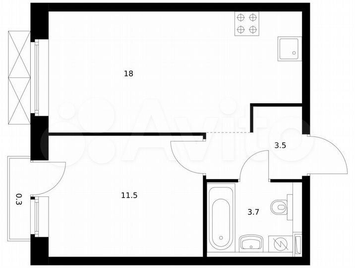 1-к. квартира, 37 м², 2/22 эт.