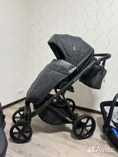 Коляска 3 в 1 riko nano PRO carbon (графит)