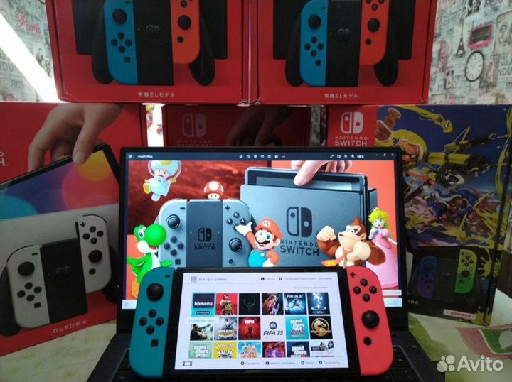 Прошитая Nintendo Switch oled 256gb + игры