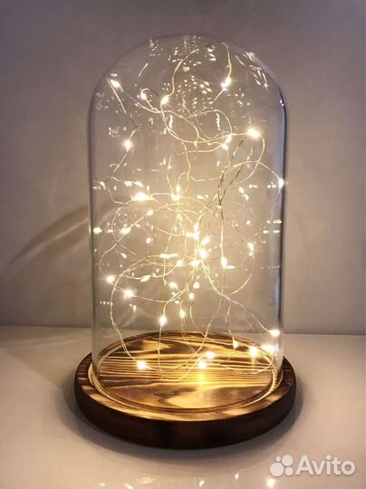 Стеклянная колба колпак с подсветкой