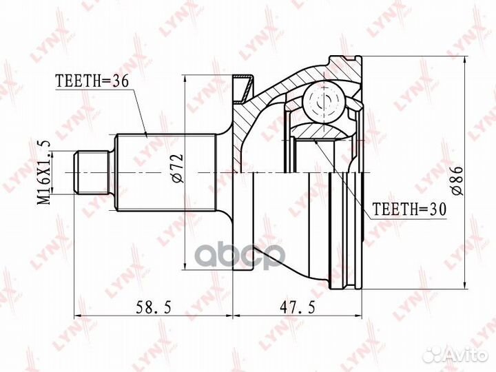 ШРУС наружный CO1227 lynxauto