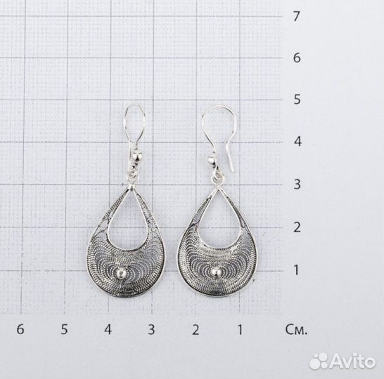 Серьги серебро кубачи