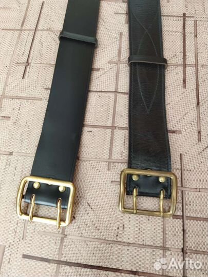 Мужской кожаный ремень офицерский