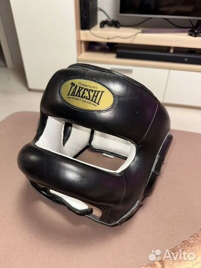 Боксерский шлем с бампером takeshi fight gear