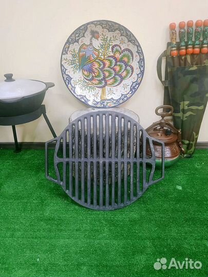 Чугунная решетка гриль круглая