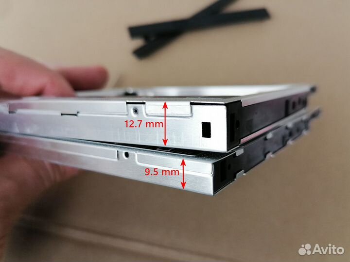 Cалазки 9.5 / 12.7 мм Адаптер в ноутбук Алюминий