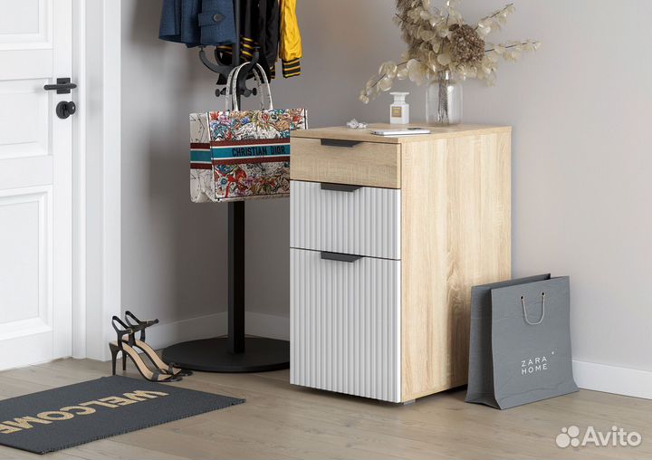 Норд Тумба Т3Я-400 Дуб Сонома/Софт Пломбир