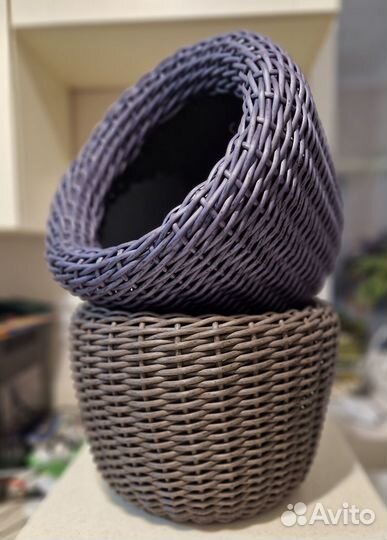 Кашпо из искусственного ротанга всепогодное