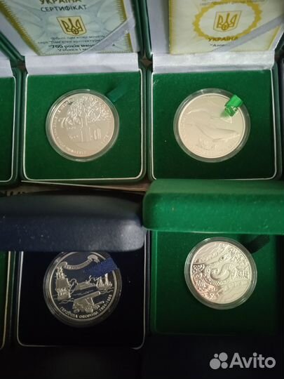 Юбилейные монеты украины, серебро 5,10,20гривен