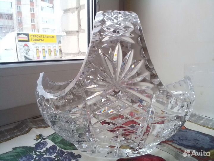 Хрустальная корзина, винтаж