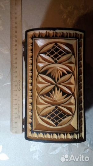 Шкатулка резная, дерево, ручная работа