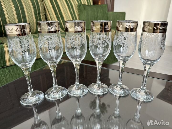 Набор бокалов и фужеров 18 шт. (новый, стекло)