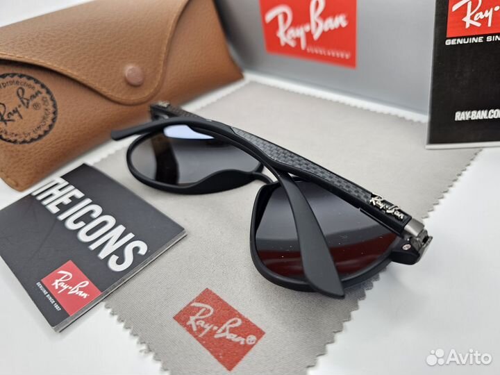 Очки Ray Ban Cats Carbon Polarized Blue Mirror