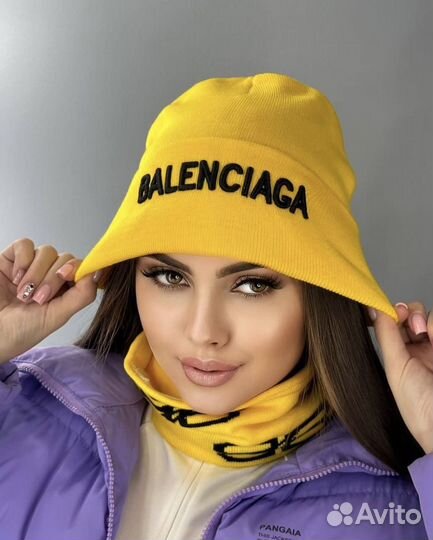 Женская шапка+снуд Balenciaga