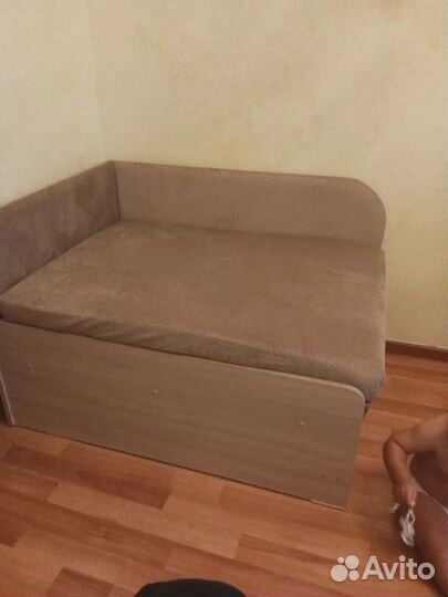 Кровать-диван раскладной шимо светлый / коричневый