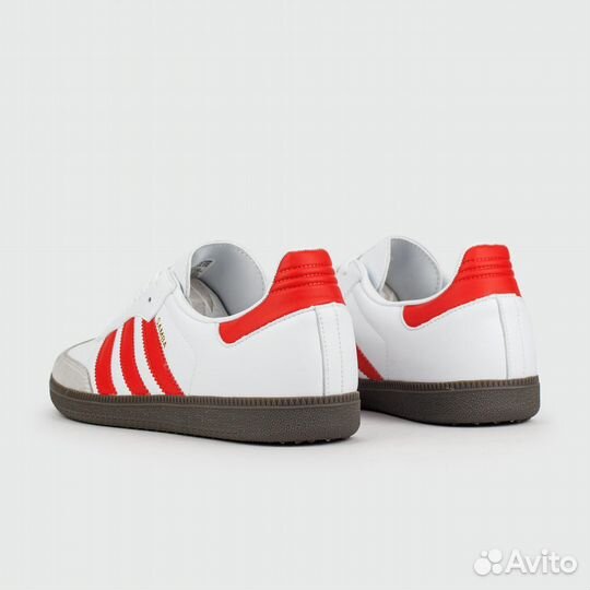 Кроссовки Adidas Samba OG White Red Str