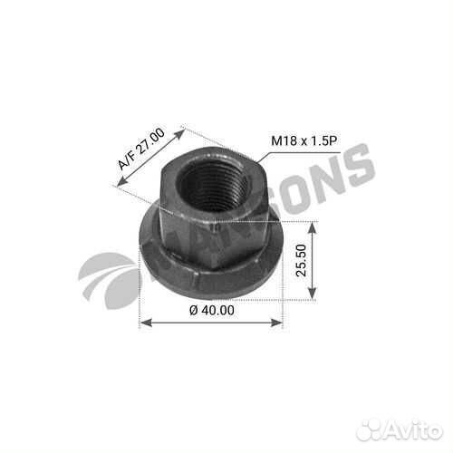 Гайка колеса M18x1,5 H25