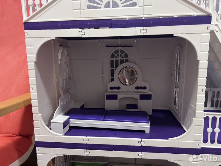 Дом кукольный для барби с мебелью