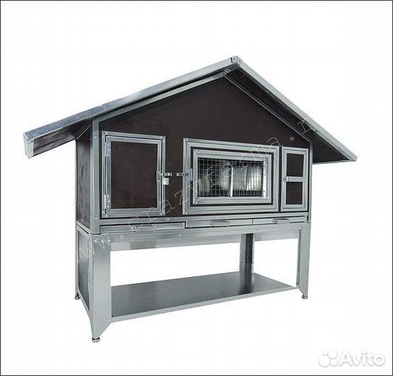 Утепленный дом- клетка с маточником для кроликов