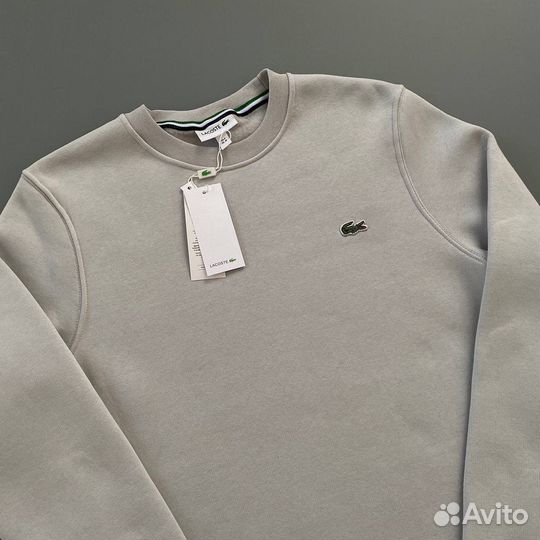 Свитшот lacoste серый с начесом