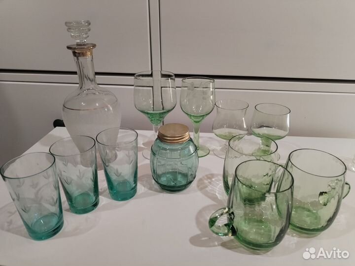 Посуда СССР цветное стекло