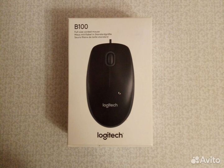 Мышь проводная Logitech B100 черная