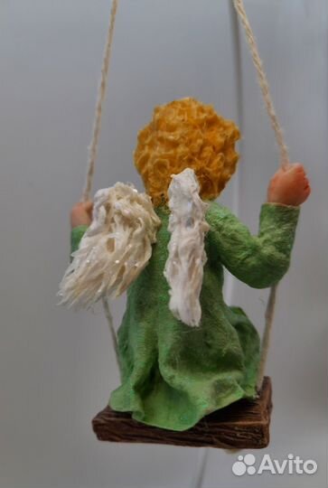 Ангелочек на качельке ватная игрушка