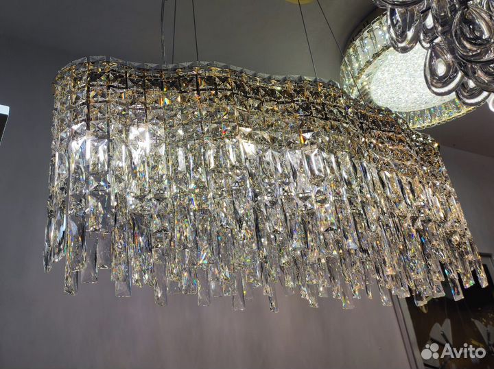 Люстра подвесная дизайнерская с хрусталём