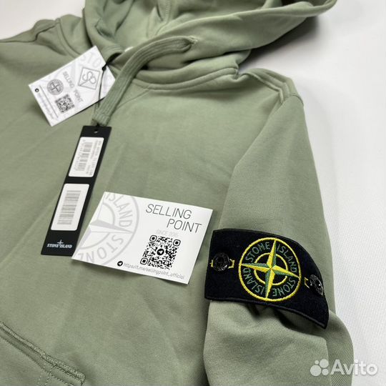 Худи толстовка Stone Island 19SS зелёный шалфей L